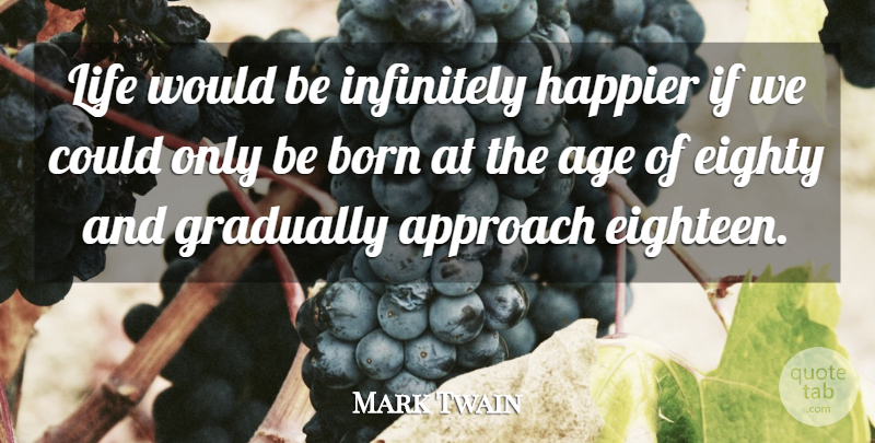 Mark Twain Quote About Happy Birthday, Time, Growing Up: Life Would Be Infinitely Happier...