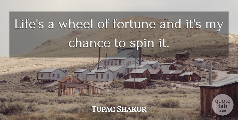 Tupac Shakur Quote About Rapper, Thug Life, Wheels: Lifes A Wheel Of Fortune...