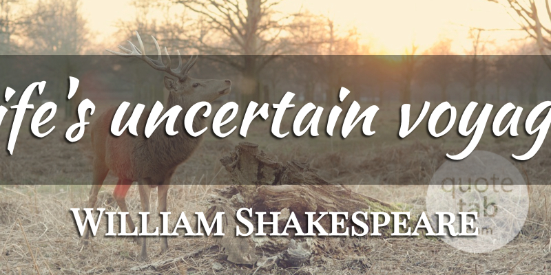 William Shakespeare Quote About Life, Philosophical, Voyages: Lifes Uncertain Voyage...