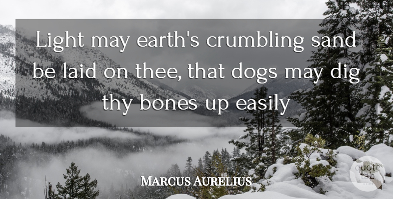 Marcus Aurelius Quote About Dog, Light, Crumbling: Light May Earths Crumbling Sand...