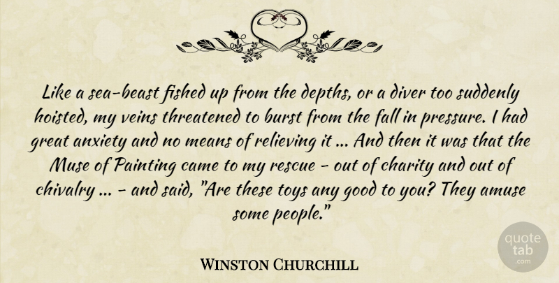 Winston Churchill Quote About Fall, Mean, Sea: Like A Sea Beast Fished...