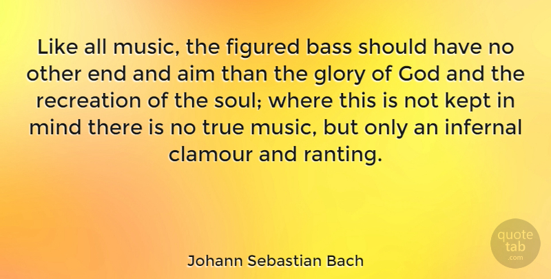 Johann Sebastian Bach Quote About Aim, Bass, Figured, Glory, God: Like All Music The Figured...