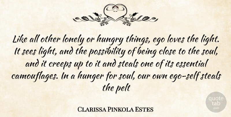 Clarissa Pinkola Estes Quote About Lonely, Self, Light: Like All Other Lonely Or...