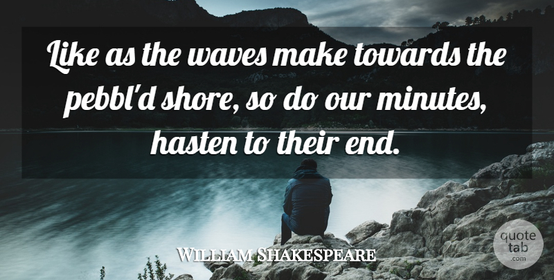 William Shakespeare Quote About Wave, Ends, Minutes: Like As The Waves Make...