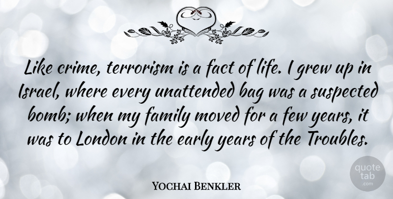 Yochai Benkler Quote About Israel, Years, Bags: Like Crime Terrorism Is A...