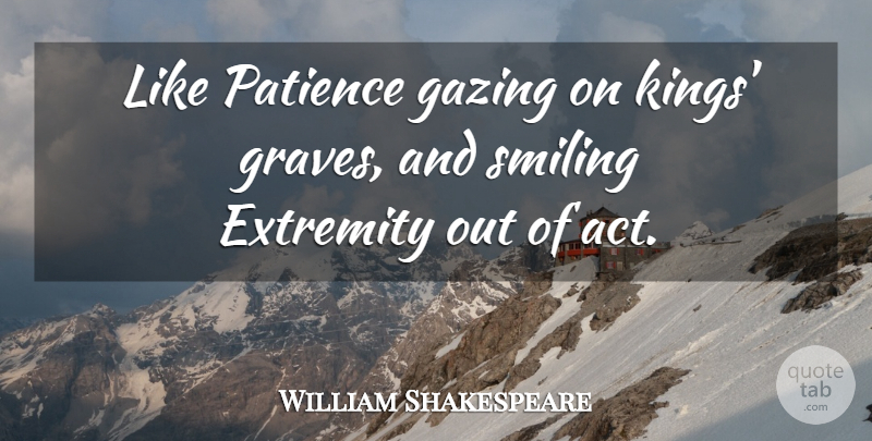 William Shakespeare Quote About Patience, Kings, Gazing: Like Patience Gazing On Kings...