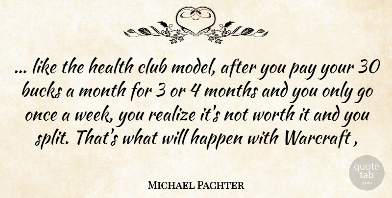 Michael Pachter Quote About Bucks, Club, Happen, Health, Month: Like The Health Club Model...