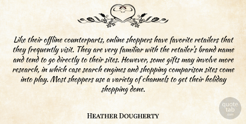 Heather Dougherty Quote About Brand, Case, Channels, Comparison, Directly: Like Their Offline Counterparts Online...