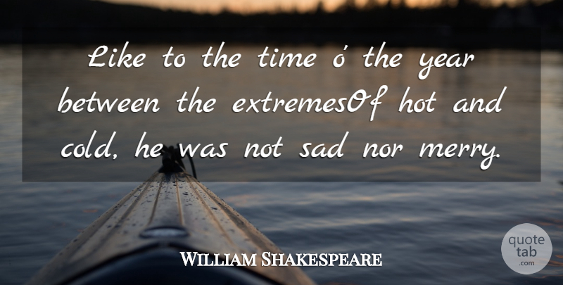 William Shakespeare Quote About Hot, Nor, Sad, Time, Year: Like To The Time O...