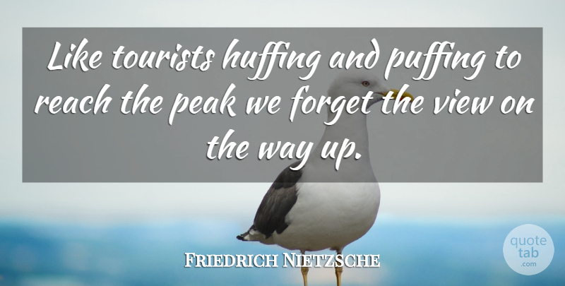 Friedrich Nietzsche Quote About Success, Views, Way: Like Tourists Huffing And Puffing...