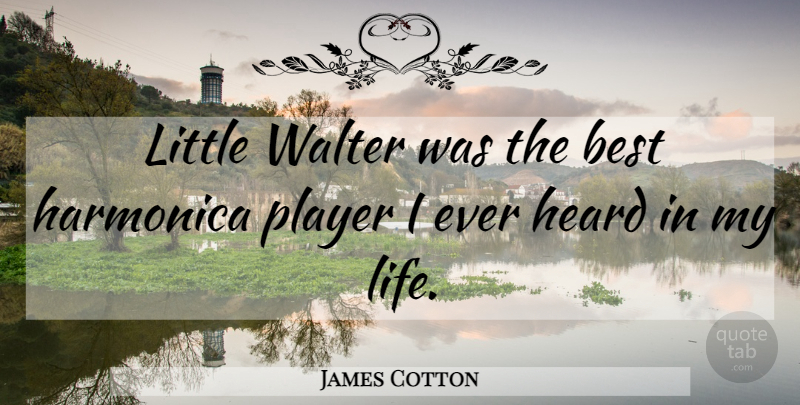 James Cotton Quote About Player, Littles, Harmonicas: Little Walter Was The Best...