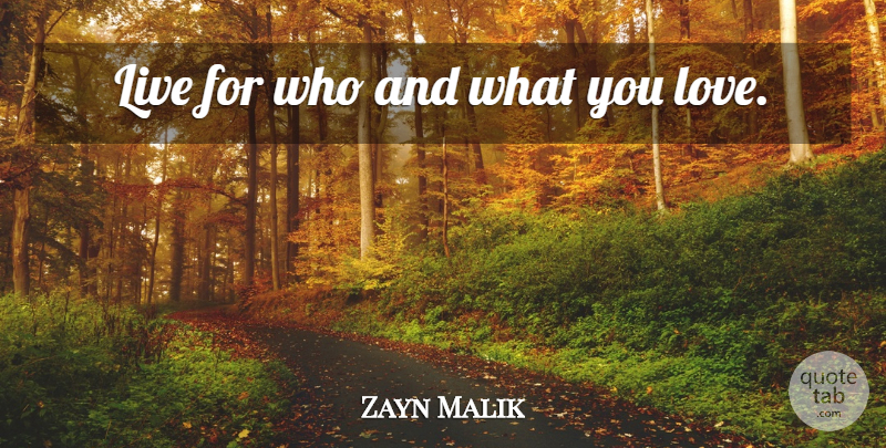 Zayn Malik Quote About Never Compromise, What You Love: Live For Who And What...