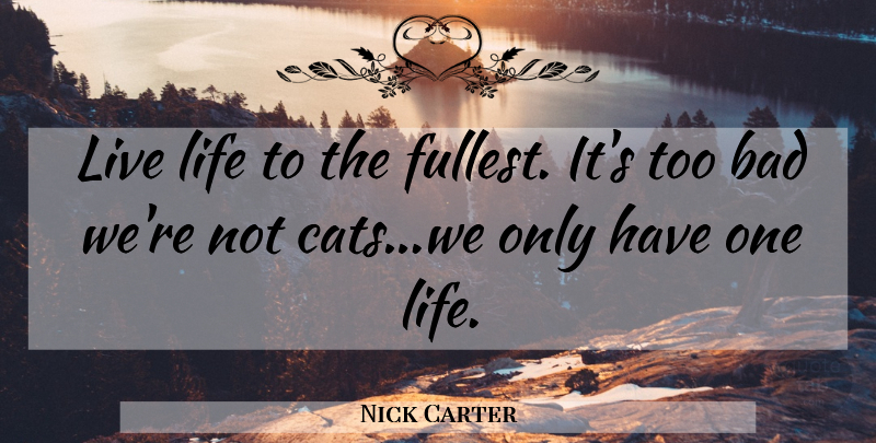 Nick Carter Quote About Live Life, Cat, Live Life To The Fullest: Live Life To The Fullest...