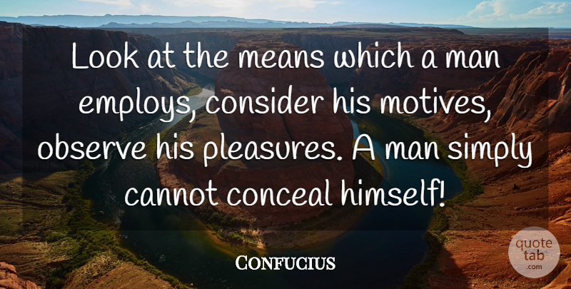 Confucius Quote About Integrity, Character, Mean: Look At The Means Which...