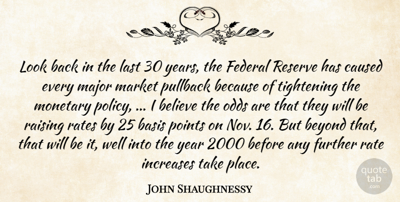 John Shaughnessy Quote About Basis, Believe, Beyond, Caused, Federal: Look Back In The Last...