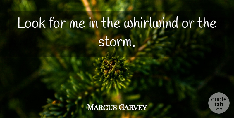 Marcus Garvey Quote About Storm, Looks, Whirlwind: Look For Me In The...