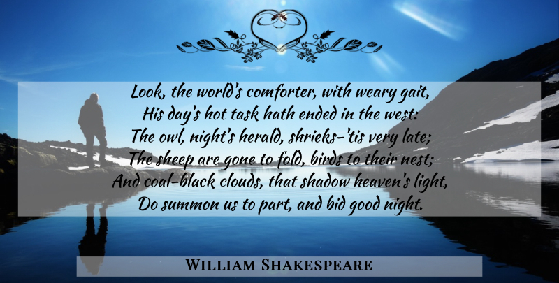 William Shakespeare Quote About Good Night, Goodnight, Sheep: Look The Worlds Comforter With...