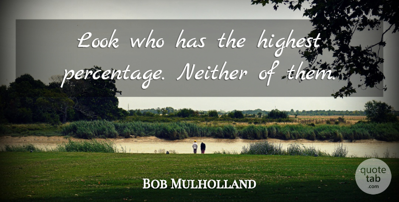 Bob Mulholland Quote About Highest, Neither: Look Who Has The Highest...