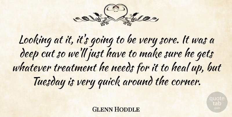Glenn Hoddle Quote About Cut, Deep, Gets, Heal, Looking: Looking At It Its Going...