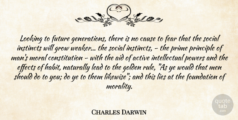 Charles Darwin Quote About Lying, Men, Intellectual: Looking To Future Generations There...