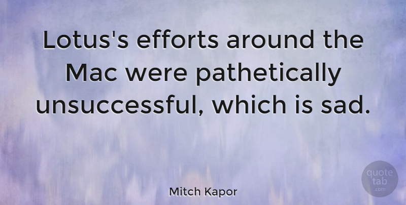 Mitch Kapor Quote About Mac, Sad: Lotuss Efforts Around The Mac...