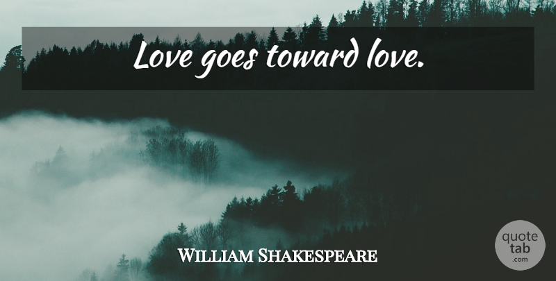 William Shakespeare Quote About Love You: Love Goes Toward Love...