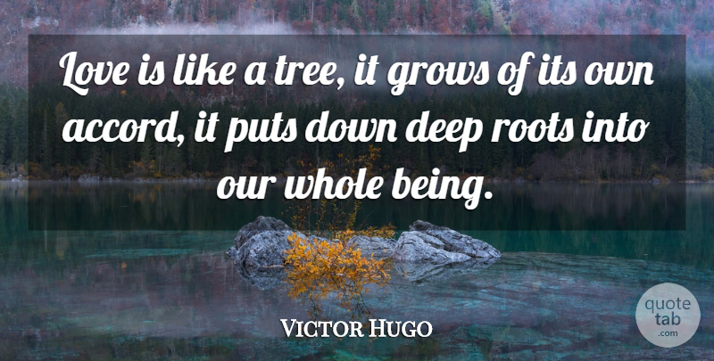 Victor Hugo Quote About Love Is, Roots, Tree: Love Is Like A Tree...