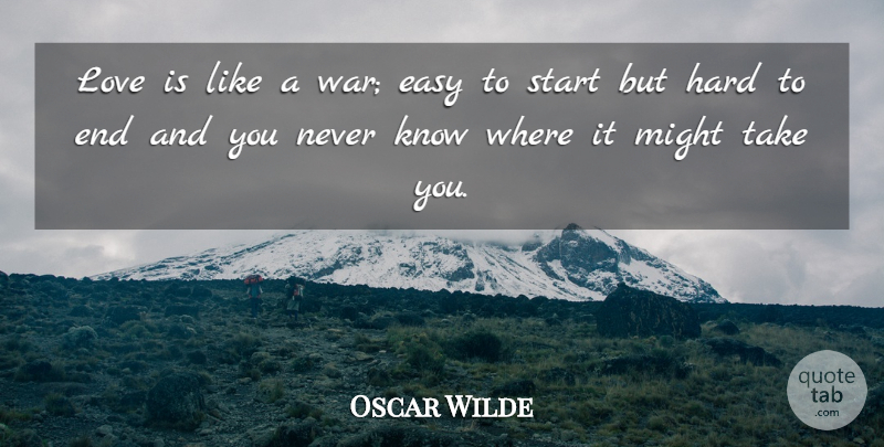 Oscar Wilde Quote About Funny, Witty, War: Love Is Like A War...