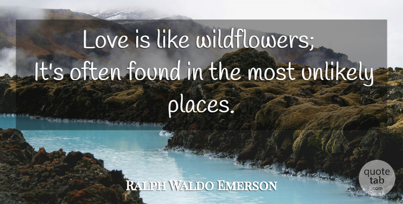 Ralph Waldo Emerson Quote About Love Is, Wildflowers, Found: Love Is Like Wildflowers Its...