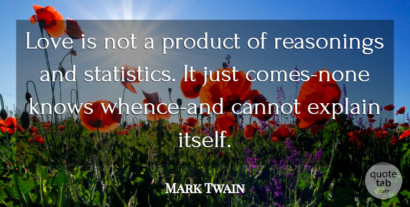 Mark Twain Quote About Love Is, Statistics, Products: Love Is Not A Product...