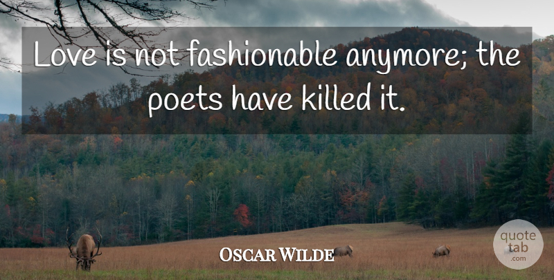 Oscar Wilde Quote About Love Is, Poet, Fashionable: Love Is Not Fashionable Anymore...