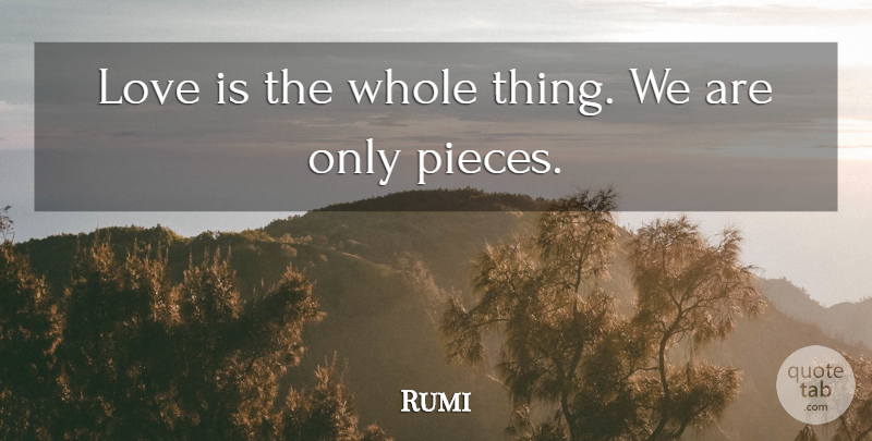 Rumi Quote About Love, Love Is, Pieces: Love Is The Whole Thing...
