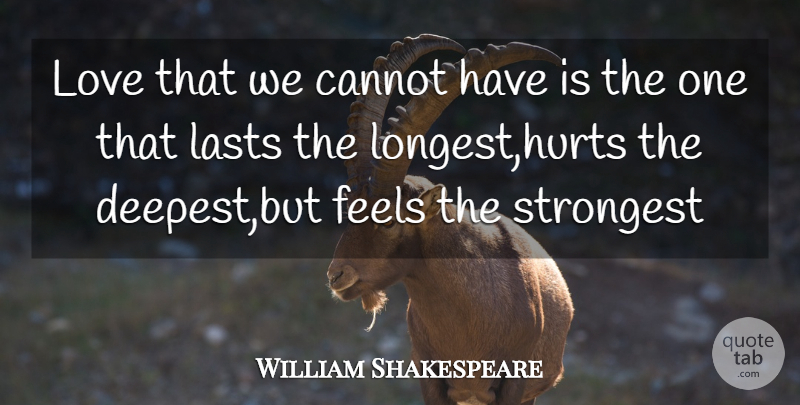 William Shakespeare Quote About Hurt, Lasts, Feels: Love That We Cannot Have...