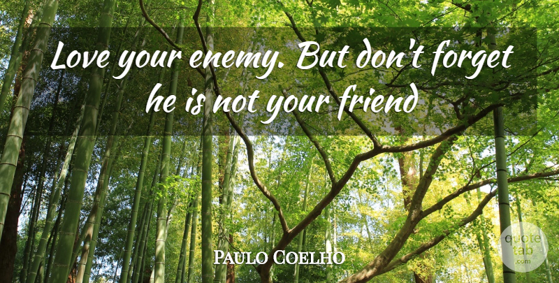 Paulo Coelho Quote About Inspiration, Love You, Enemy: Love Your Enemy But Dont...