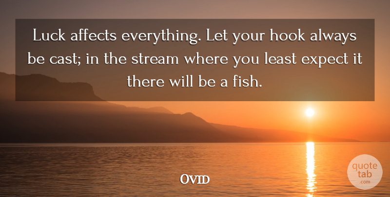 Ovid Quote About Affects, Chance, Expect, Hook, Stream: Luck Affects Everything Let Your...