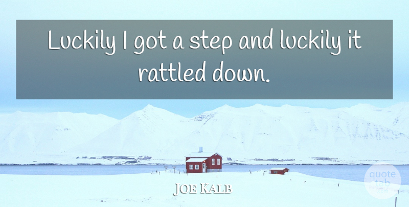 Joe Kalb Quote About Luckily, Rattled, Step: Luckily I Got A Step...