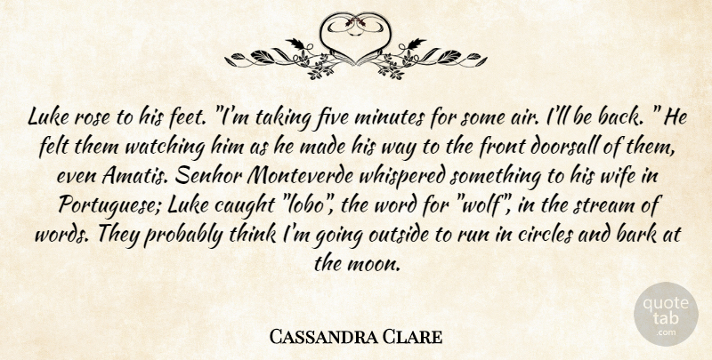 Cassandra Clare Quote About Running, Moon, Thinking: Luke Rose To His Feet...