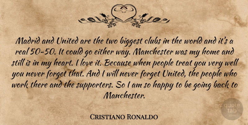 Cristiano Ronaldo Quote About Real, Heart, Home: Madrid And United Are The...
