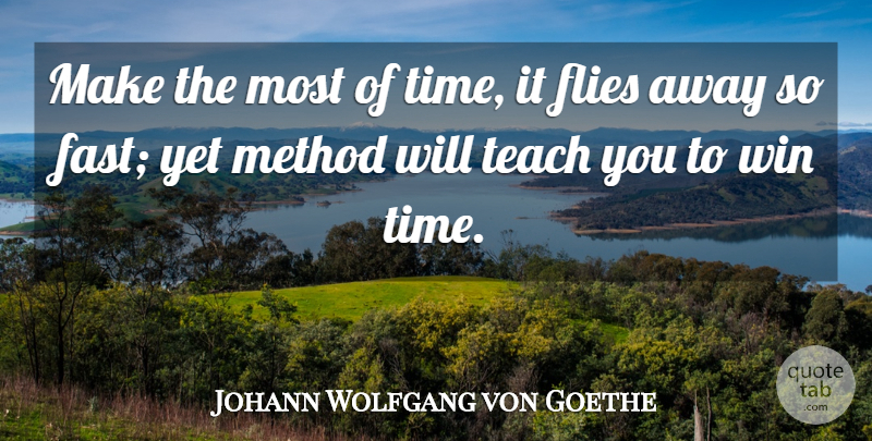 Johann Wolfgang von Goethe Quote About Winning, Fly Away, Method: Make The Most Of Time...