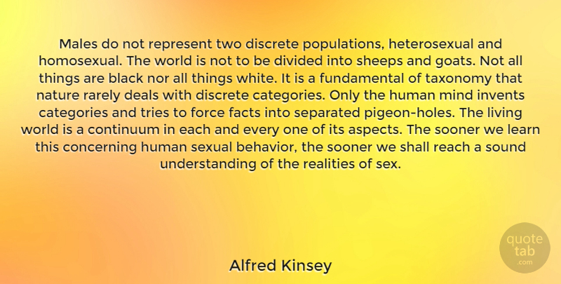 Alfred Kinsey Quote About Sex, Reality, Lgbt Pride: Males Do Not Represent Two...