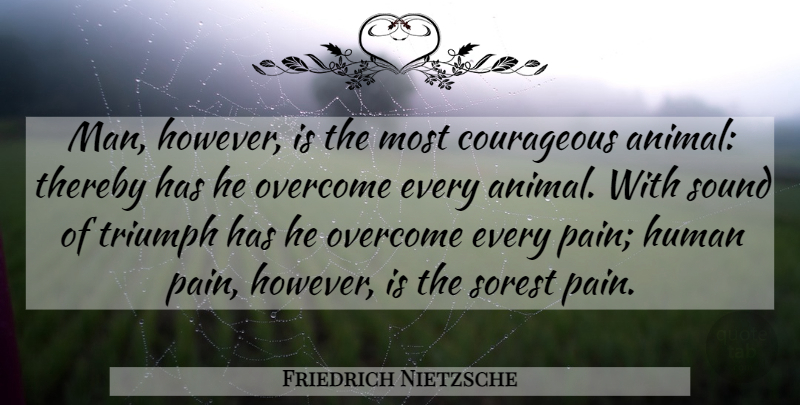Friedrich Nietzsche Quote About Pain, Animal, Men: Man However Is The Most...