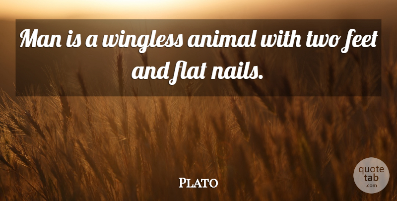 Plato Quote About Philosophical, Men, Animal: Man Is A Wingless Animal...
