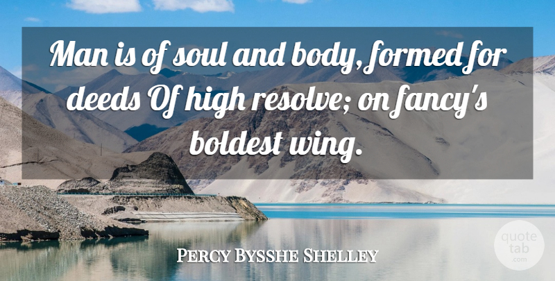 Percy Bysshe Shelley Quote About Men, Wings, Soul And Body: Man Is Of Soul And...