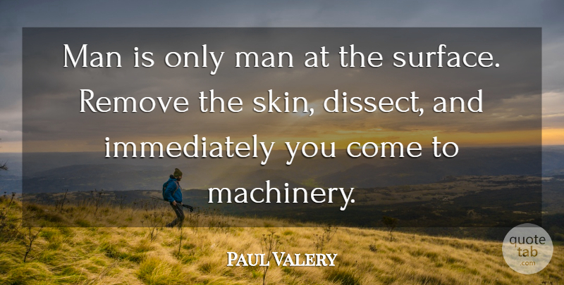 Paul Valery Quote About Men, Skins, Machinery: Man Is Only Man At...