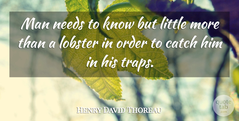 Henry David Thoreau Quote About Men, Order, Fishing: Man Needs To Know But...