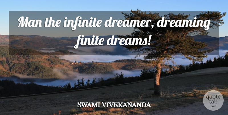 Swami Vivekananda Quote About Dream, Men, Infinite: Man The Infinite Dreamer Dreaming...
