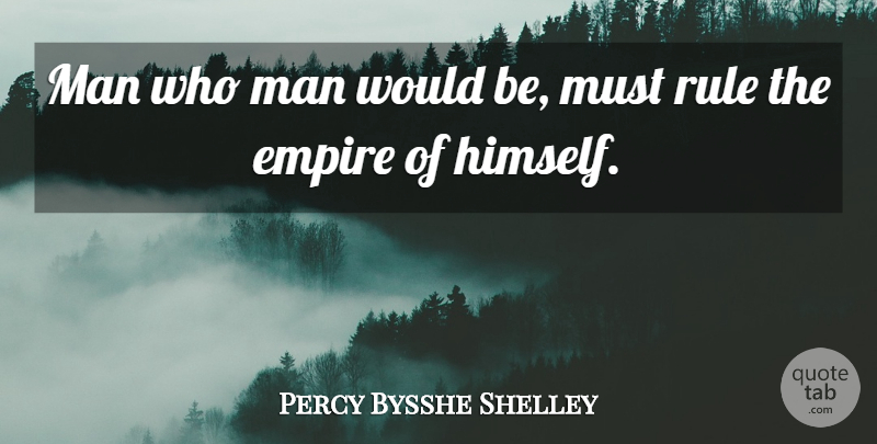 Percy Bysshe Shelley Quote About Men, Would Be, Empires: Man Who Man Would Be...