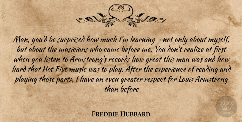Freddie Hubbard Quote About Reading, Men, Play: Man Youd Be Surprised How...