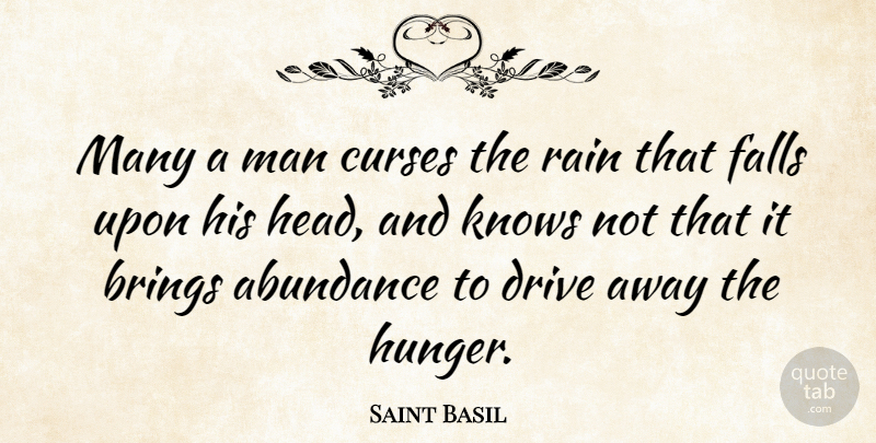 Saint Basil Quote About Rain, Fall, Men: Many A Man Curses The...
