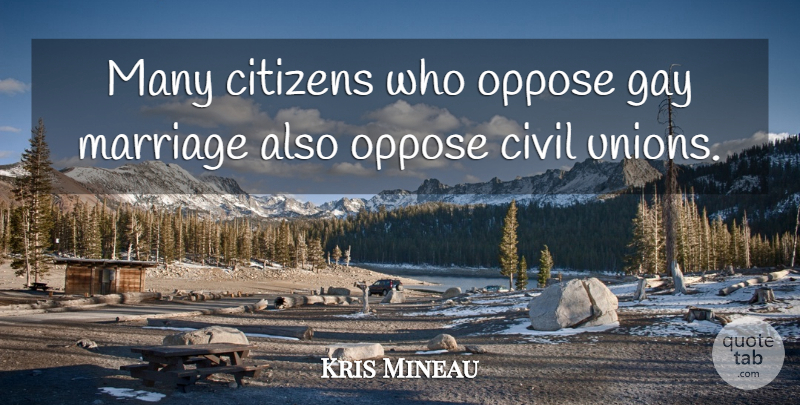 Kris Mineau Quote About Citizens, Civil, Gay, Marriage, Oppose: Many Citizens Who Oppose Gay...